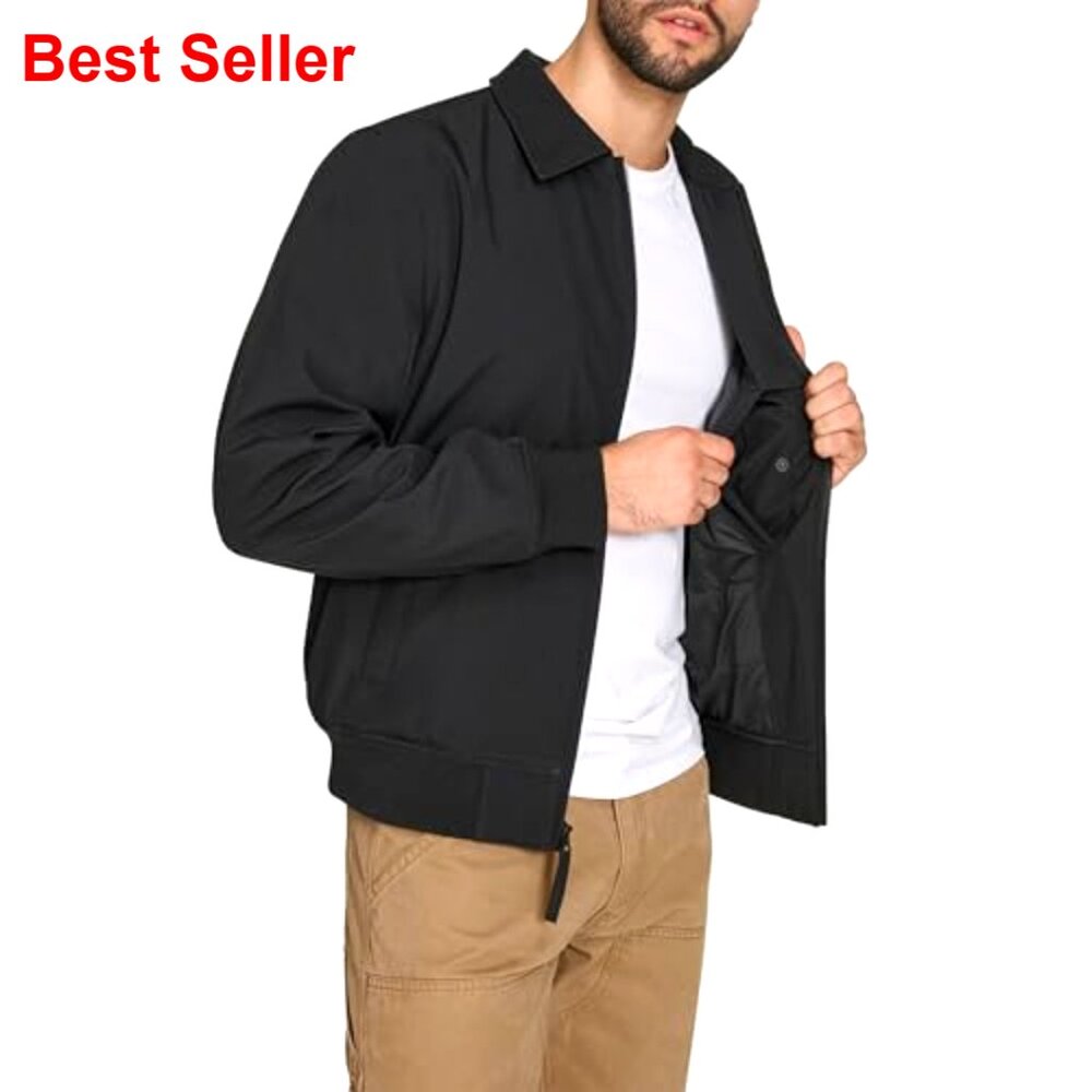 Lightweight Softshell Varsity Rib Knit Bomber Jac… - image 5